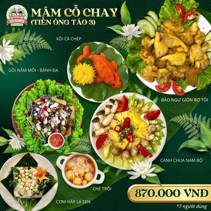 Mâm cỗ chay cô Tuyền