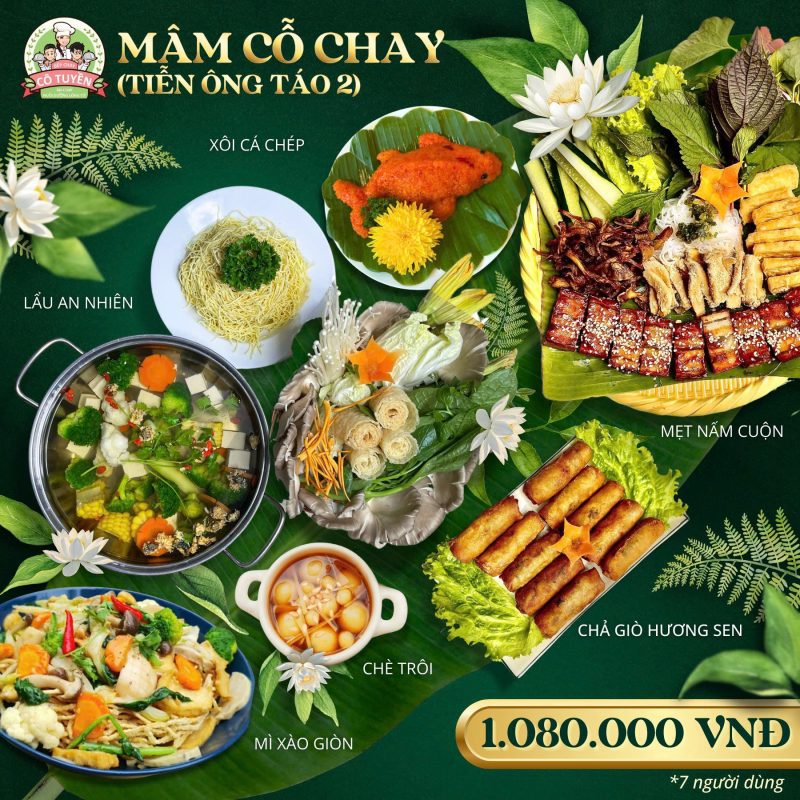 Mâm cỗ chay cô Tuyền