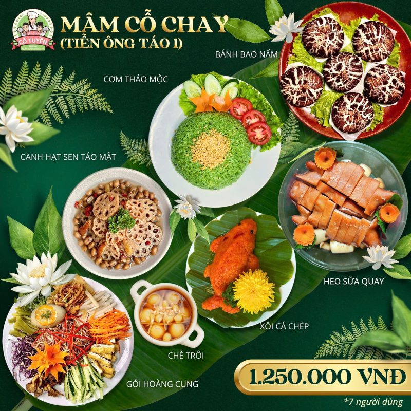 Mâm cỗ chay cô Tuyền