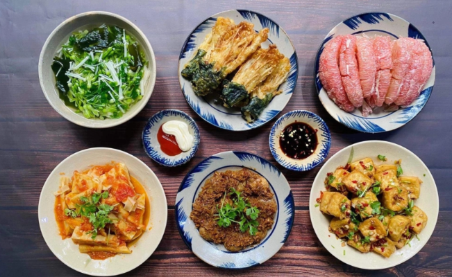 Cỗ chay nhiều rau củ