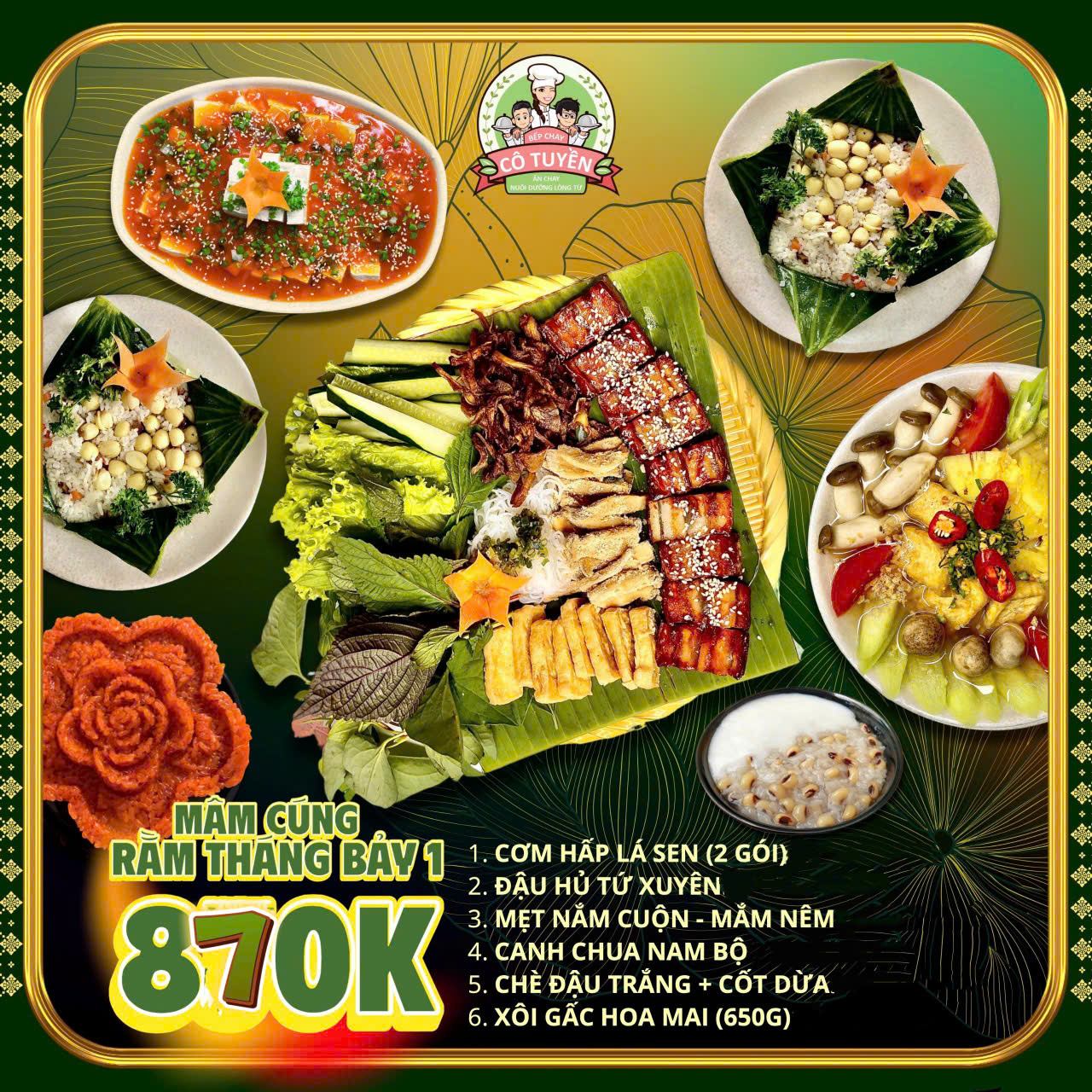 Mâm cúng 1 rằm tháng bảy