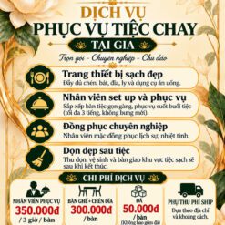 Dịch vụ phục vụ tiệc chay tại gia – Mâm Cỗ Chay Cô Tuyền TP.HCM