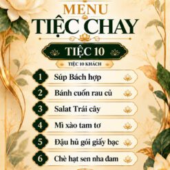 Menu Tiệc chay 10 10 khách – Mâm Cỗ Chay Cô Tuyền TP.HCM